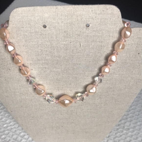 Vintage pearl and crystal beaded necklace 1950’s - Picture 2 of 4